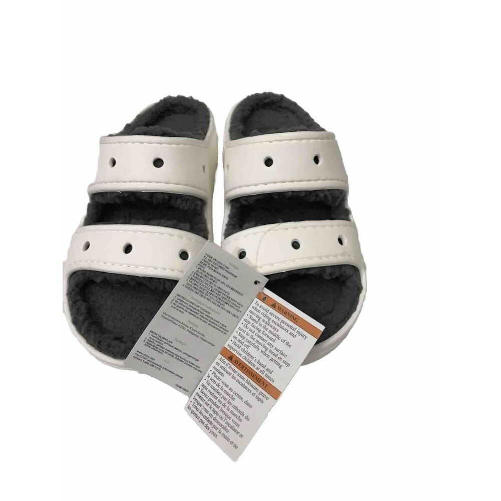 Crocs Classic Cozzy Comfort White Slip On Sandals Men’s 4 Women’s 6 - Picture 4 of 16